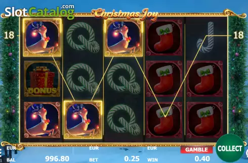 Win Screen. Christmas Joy (Red Panda) slot