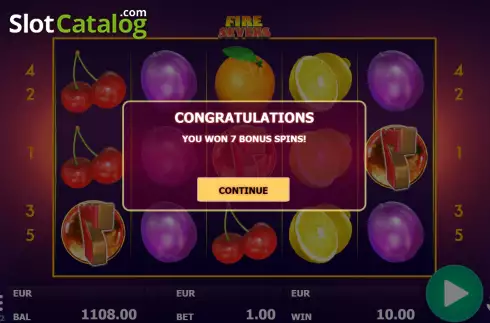Free Spins Win Screen. Fire Sevens slot