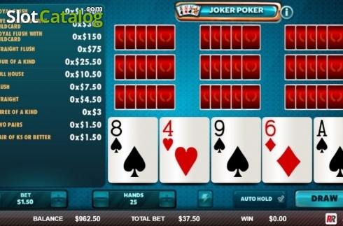 Game Screen 1. Joker Poker (Red Rake) slot