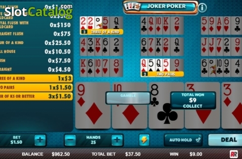 Game Screen 2. Joker Poker (Red Rake) slot