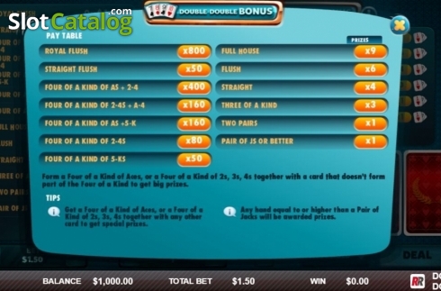 Pantalla2. Double Double Bonus (Red Rake) Tragamonedas 