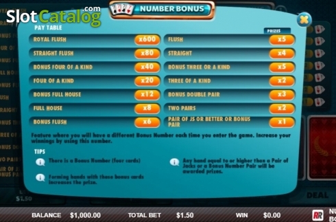 Bildschirm2. Number Bonus slot