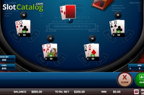 Skärmdump3. Blackjack Vegas Strip (Red Rake) slot