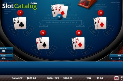 Game Screen 3. Blackjack Atlantic City (Red Rake) slot