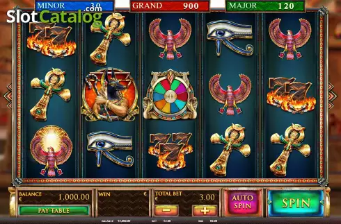 Game Screen. Guardians of Luxor slot