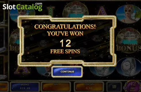 Free Spins Win Screen. Mega Rich slot