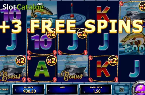 Free Spins Gameplay Screen 5. Big Size Fishin' slot