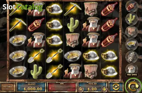 Game Screen. Gold Rush Riches slot