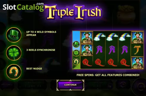 画面2. Triple Irish カジノスロット