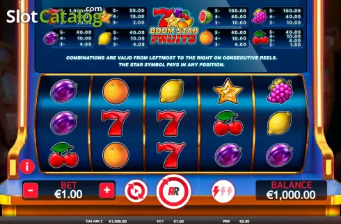 Schermo2. Boom Star Fruits slot