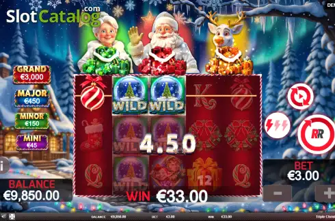 Écran3. Triple Christmas Machine à sous