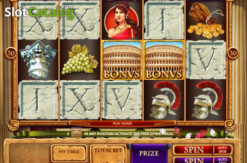 Game Workflow screen. Rome slot