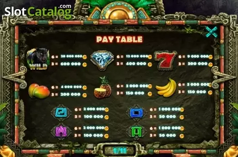 Paytable 1. Wildcano slot