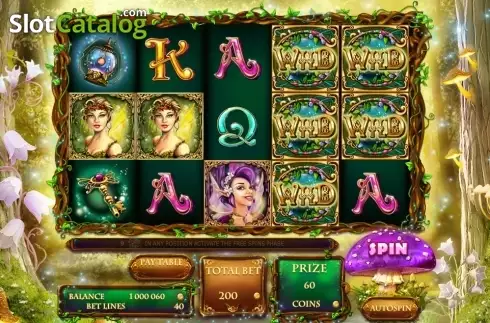 Game Workflow screen. Fairies Forest (Red Rake) slot