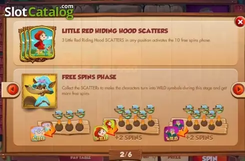 Paytable 2. Little Red Riding Hood (Red Rake) slot