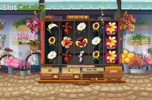 Game Workflow screen. Beauty Blooms slot