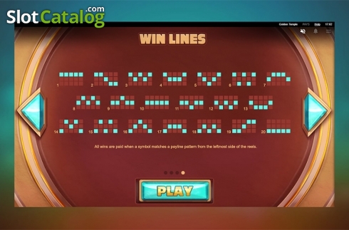 Paytable 4. Temple of Gold slot