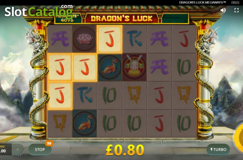 Skärmdump3. Dragon's Luck Megaways slot
