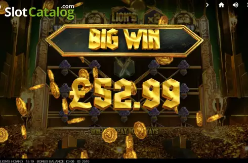 Big Win. Lion's Hoard slot