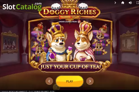Start Screen. Doggy Riches Megaways slot