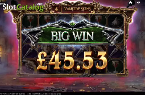 Big Win. Transylvania Night of Blood slot