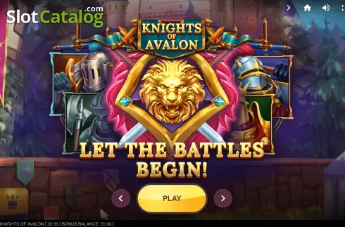 Bildschirm2. Knights of Avalon slot
