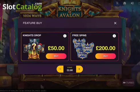 Bildschirm5. Knights of Avalon slot