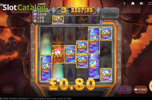 Bildschirm7. Gems Inferno Megaways slot