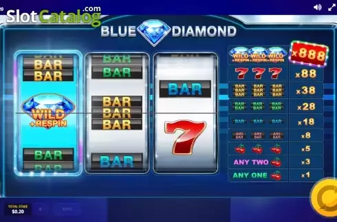 Ecranul 2. Blue Diamond (Red Tiger) slot