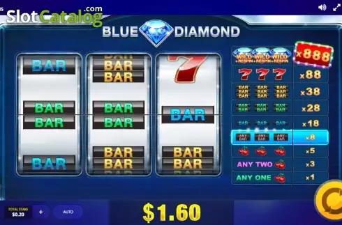 Ecranul 4. Blue Diamond (Red Tiger) slot