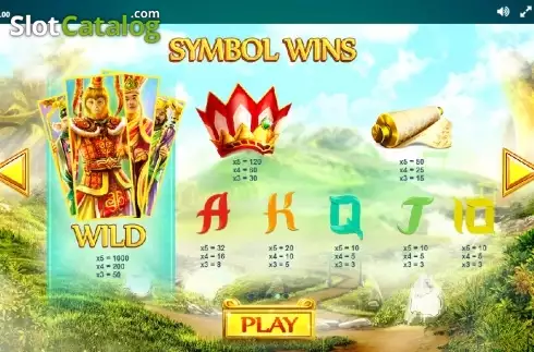 Paytable 3. Epic Journey (Red Tiger) slot