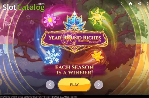 Start Screen. Year-Round Riches Clusterbuster slot