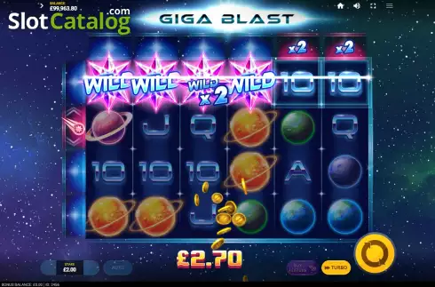 Win Screen 4. Giga Blast slot