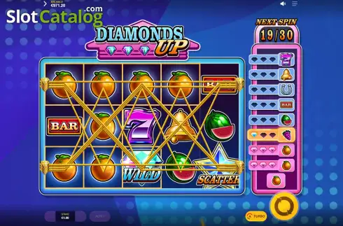 画面7. Diamonds Up カジノスロット