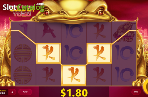 Win Screen. Golden Toad (Red Tiger) slot