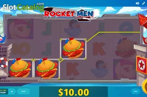 Win screen. Rocket Men (Red Tiger) slot