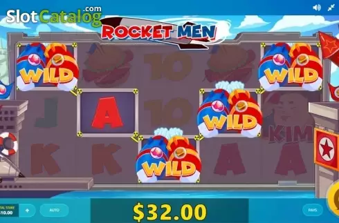 Kim’s little game win screen. Rocket Men (Red Tiger) slot