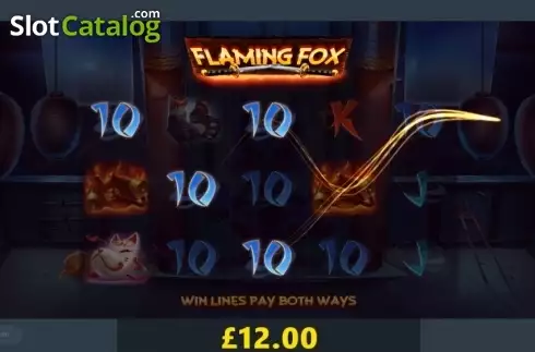 Win Screen . Flaming Fox slot