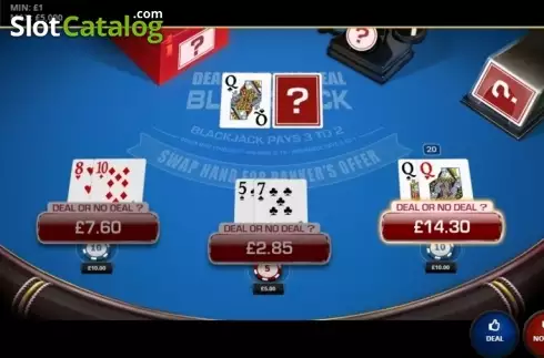 Game screen 2. Deal Or No Deal Blackjack slot