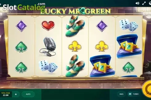 Reels screen. Lucky Mr Green slot