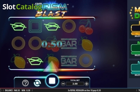 Win Screen 2. Prism Blast slot