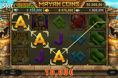 Win screen. Mayan Coins: Lock and Cash slot