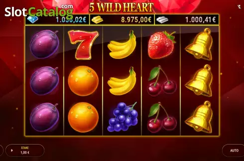 Game screen. 5 Wild Heart slot