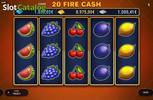 画面2. 20 Fire Cash カジノスロット