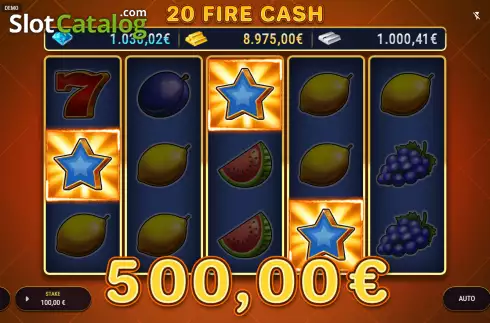 Win screen 2. 20 Fire Cash slot