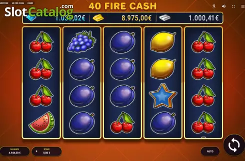 Reel screen. 40 Fire Cash slot