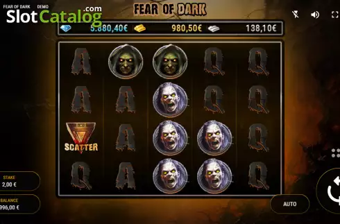 Reels screen. Fear of Dark slot