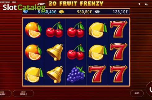 Reels screen. 20 Fruit Frenzy slot