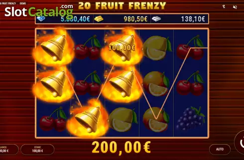 Win screen. 20 Fruit Frenzy slot