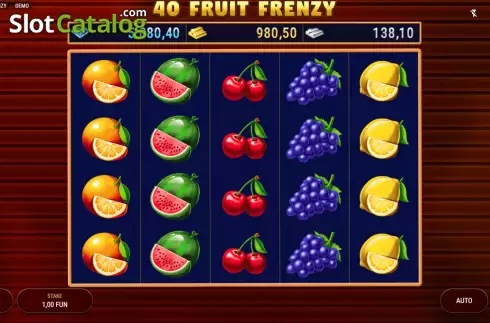 Game screen. 40 Fruit Frenzy slot